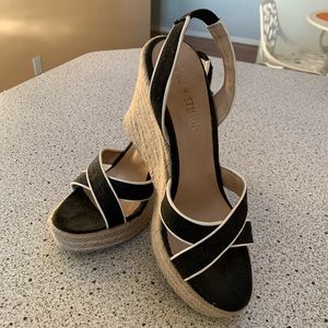 Criss-cross slingback espadrille wedge